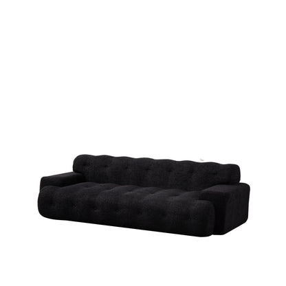 Cloud Series Minimalist Button Tufted Square Arm 3 Seater Sofa Home Essentials