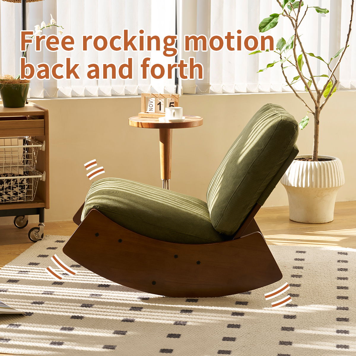 Comfortable High-Quality Upholstery Glider Rocking Chair Home Essentials