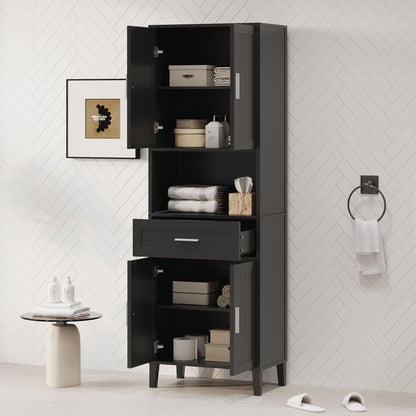 Freestanding Tall Bathroom Cabinet With Soft Close Doors And Adjustable Shelves Hearth and Haven