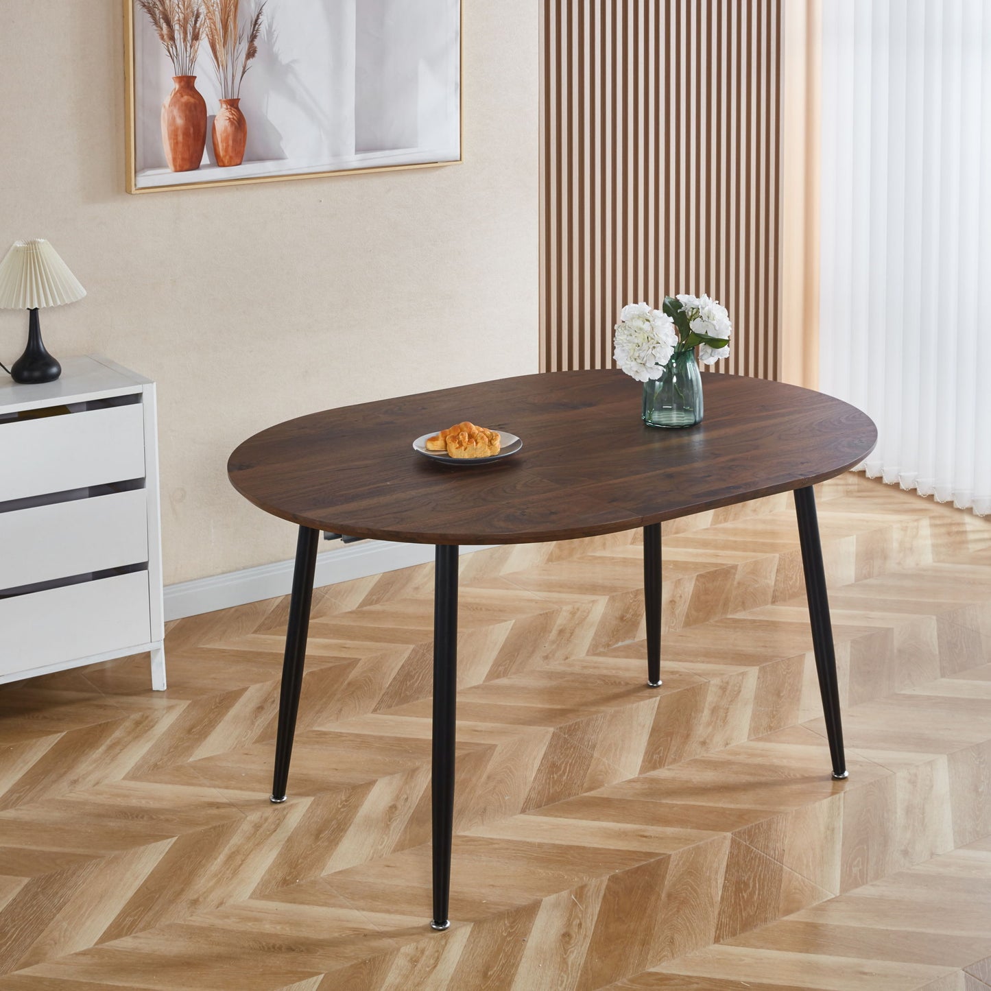 Extensible Table, Dining Table, Office Table, Coffee Table Metal Leg Home Essentials
