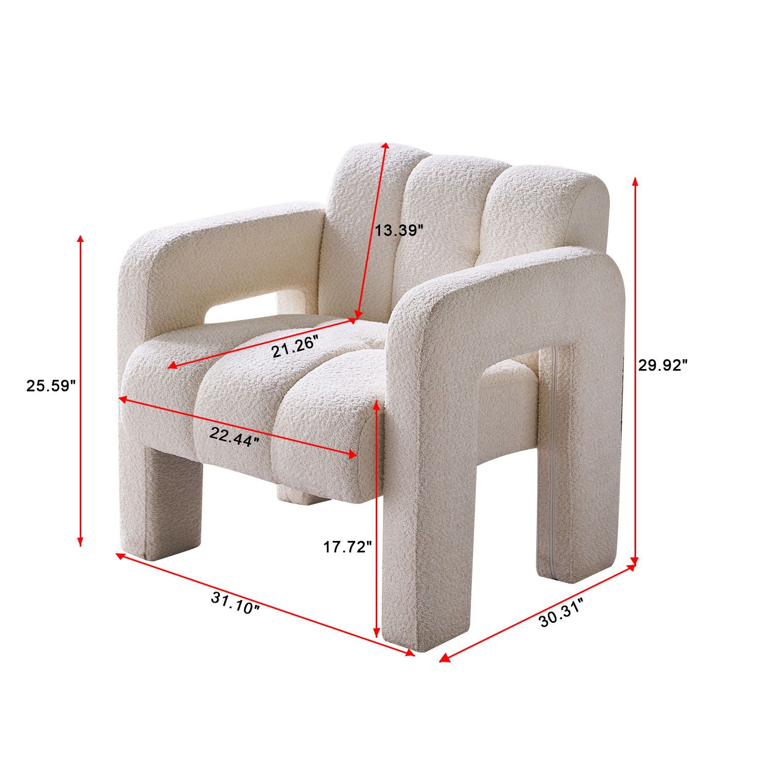 31.10" Boucle Upholstered Accent Chair Home Essentials