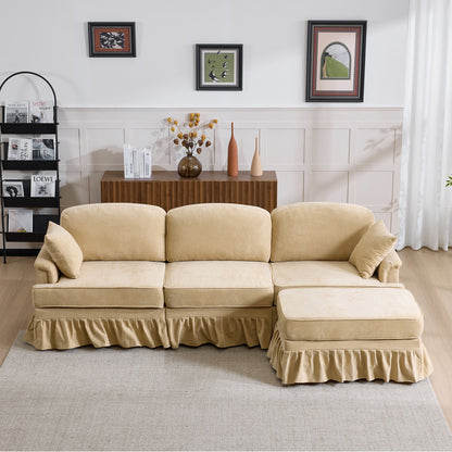 Cloud Sofa With Removable Ruffled Skirt With Ottoman And Flared Arms Home Essentials