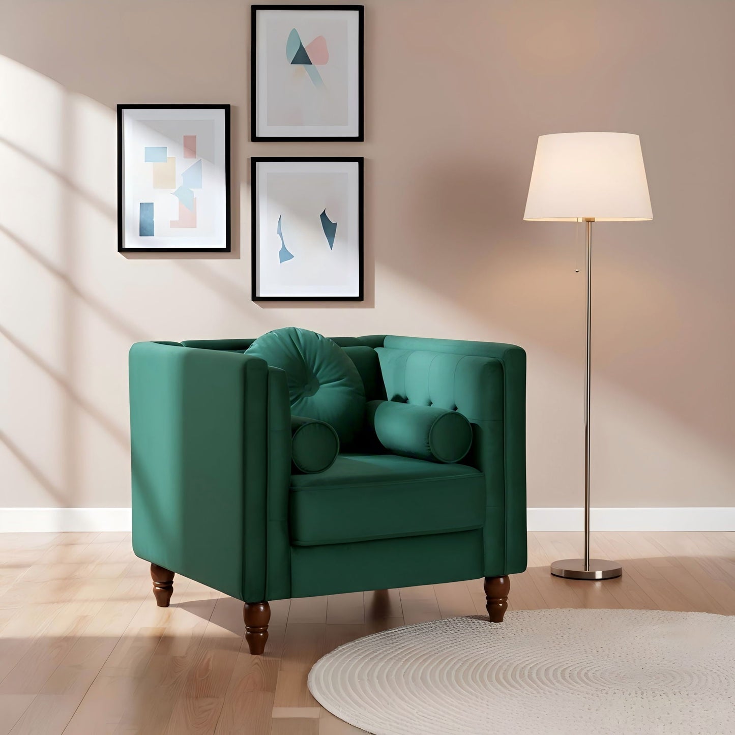 Chesterfield Accent Tufted Square Arm Side Chair US Pride
