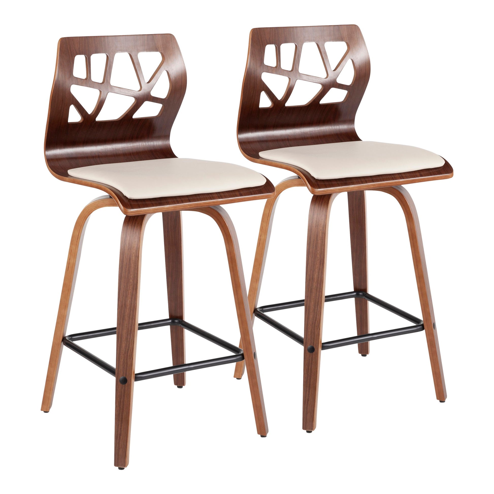 Folia - Mid Century Modern Counter Stool (Set of 2) Lumi Source