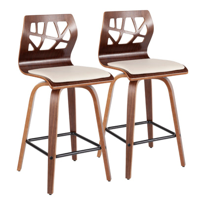 Folia - Mid Century Modern Counter Stool (Set of 2) Lumi Source