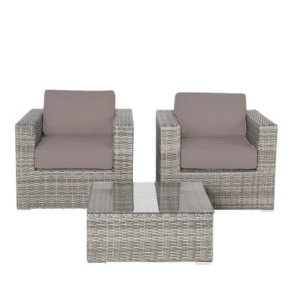 Wicker Seating Group Set With Table And Cushions LSI Patio Furniture