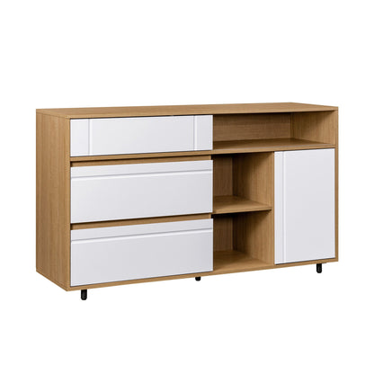Contemporary Detailed Door Sideboard With Open Storage Walker Edison