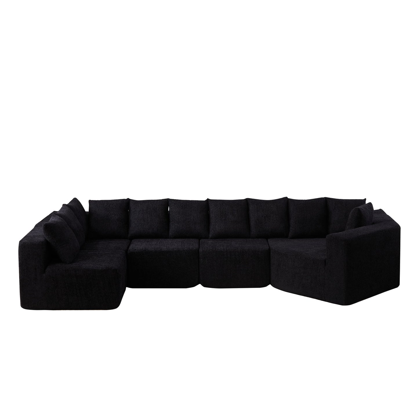 L - Shaped Modular Sofa With Deep Seat And 11 Pillows Home Essentials