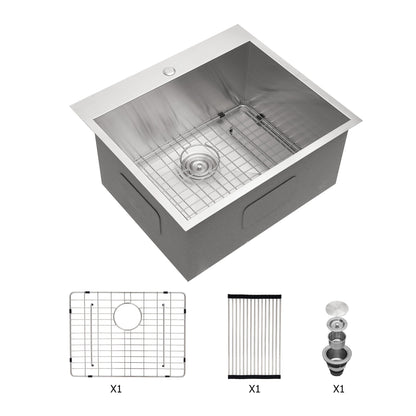 Premium Laundry Drop In Utility Sink 16 Gauge Stainless Steel, Topmount Daily Nest