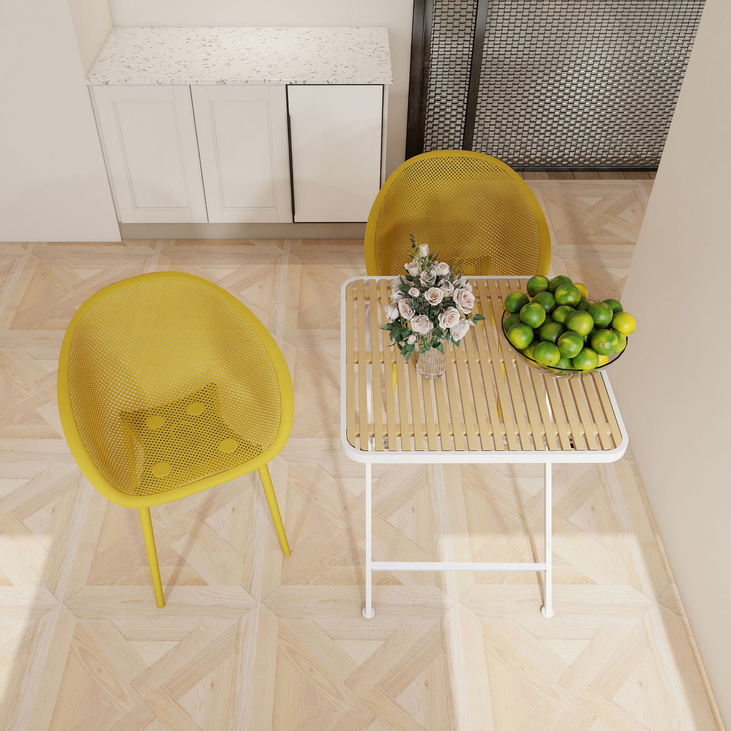 2 Pack Lounge Chair Set & Folding Square Table Home Essentials