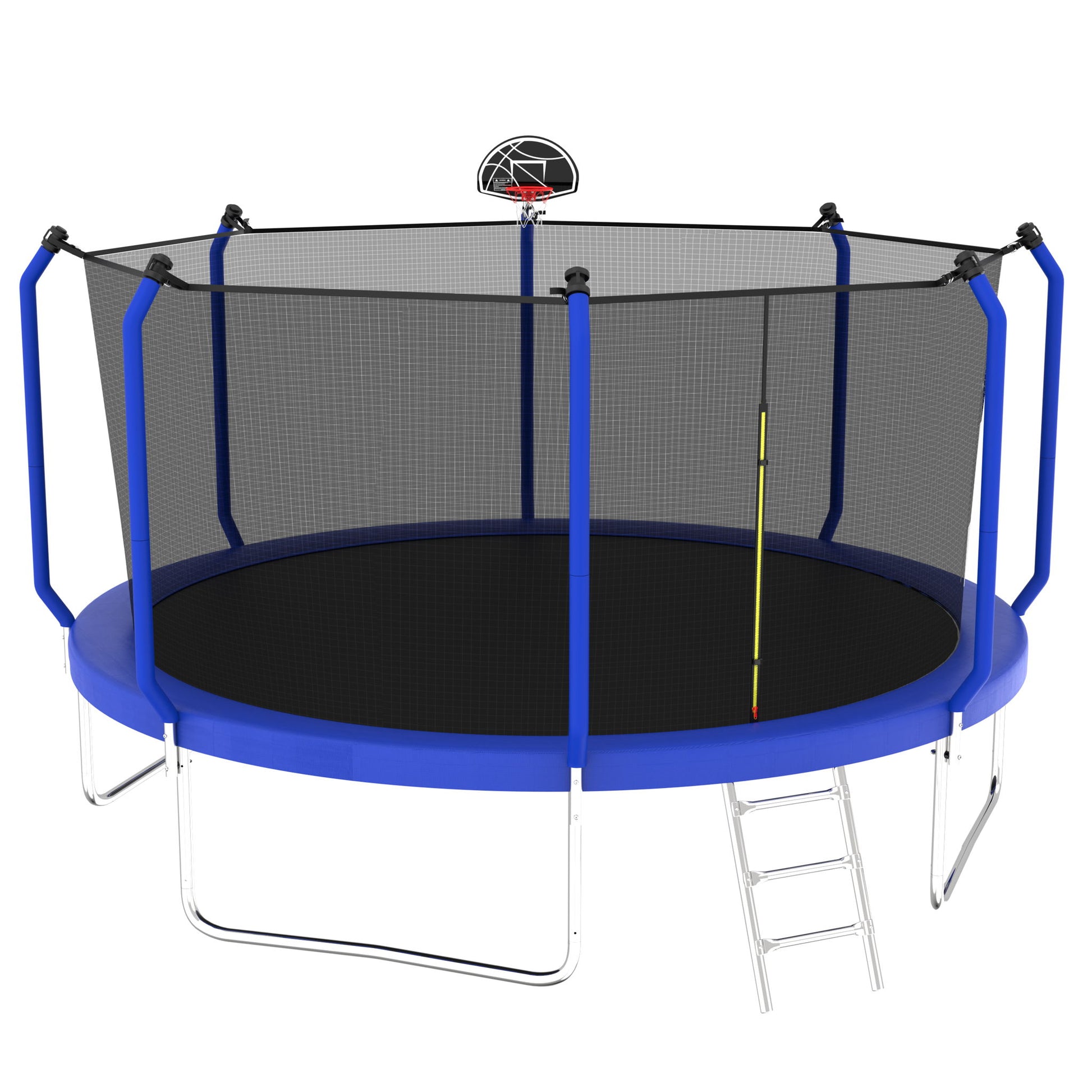 Trampoline With Basketball Hoop, Astm Approved Reinforced Type Outdoor Trampoline With Enclosure Net Daily Nest