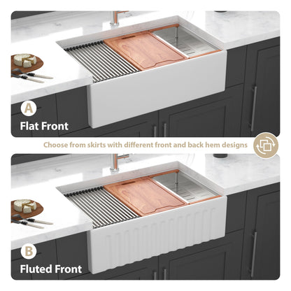 Farmhouse Sink Workstation, Ceramic Single Bowl With Accessories Daily Nest