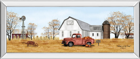 Autumn On The Farm By Billy Jacobs - Mirrored Frame Wall Art - Light Brown