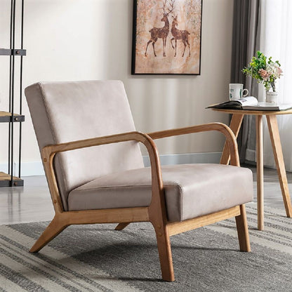 Classic Mid-Century Modern Accent Chairs, Open Framed Armchair With Cushioning US Pride