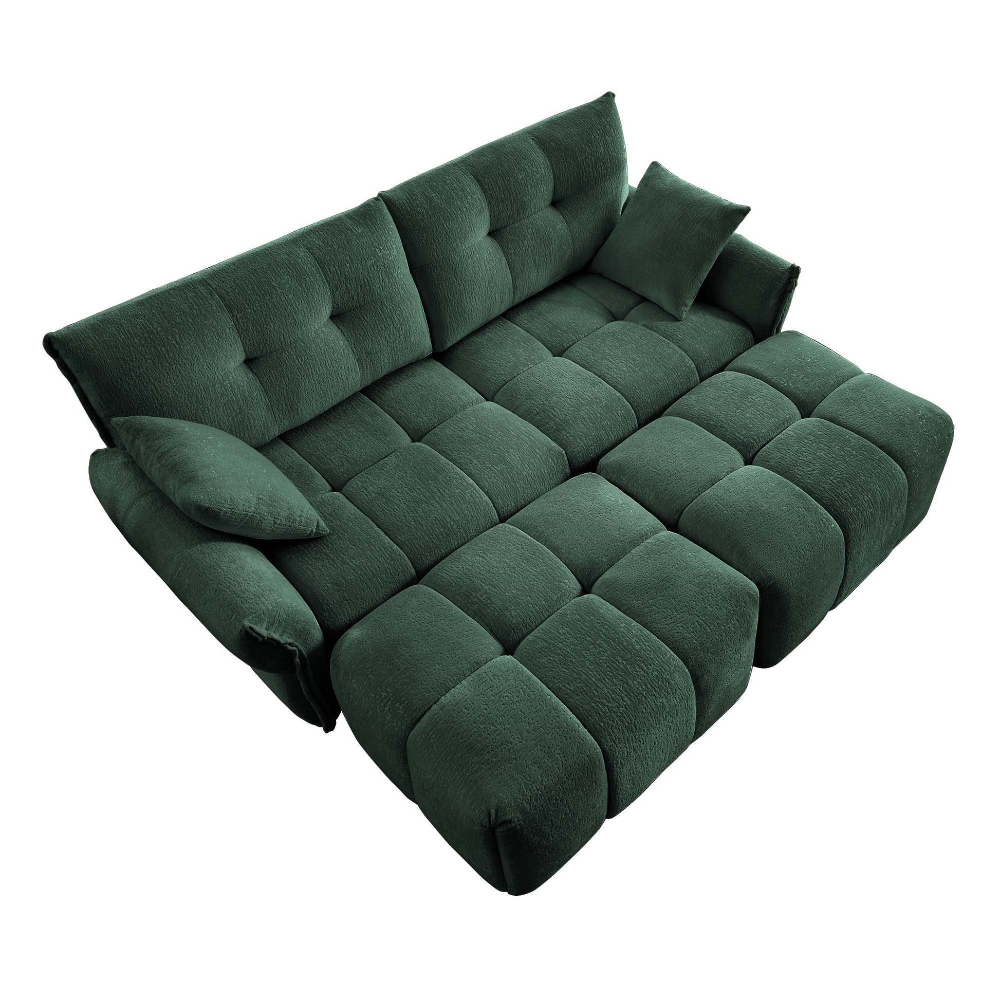 Sofa Set With Ottoman And Pillows, Textured, High Resilience Cushions Home Essentials