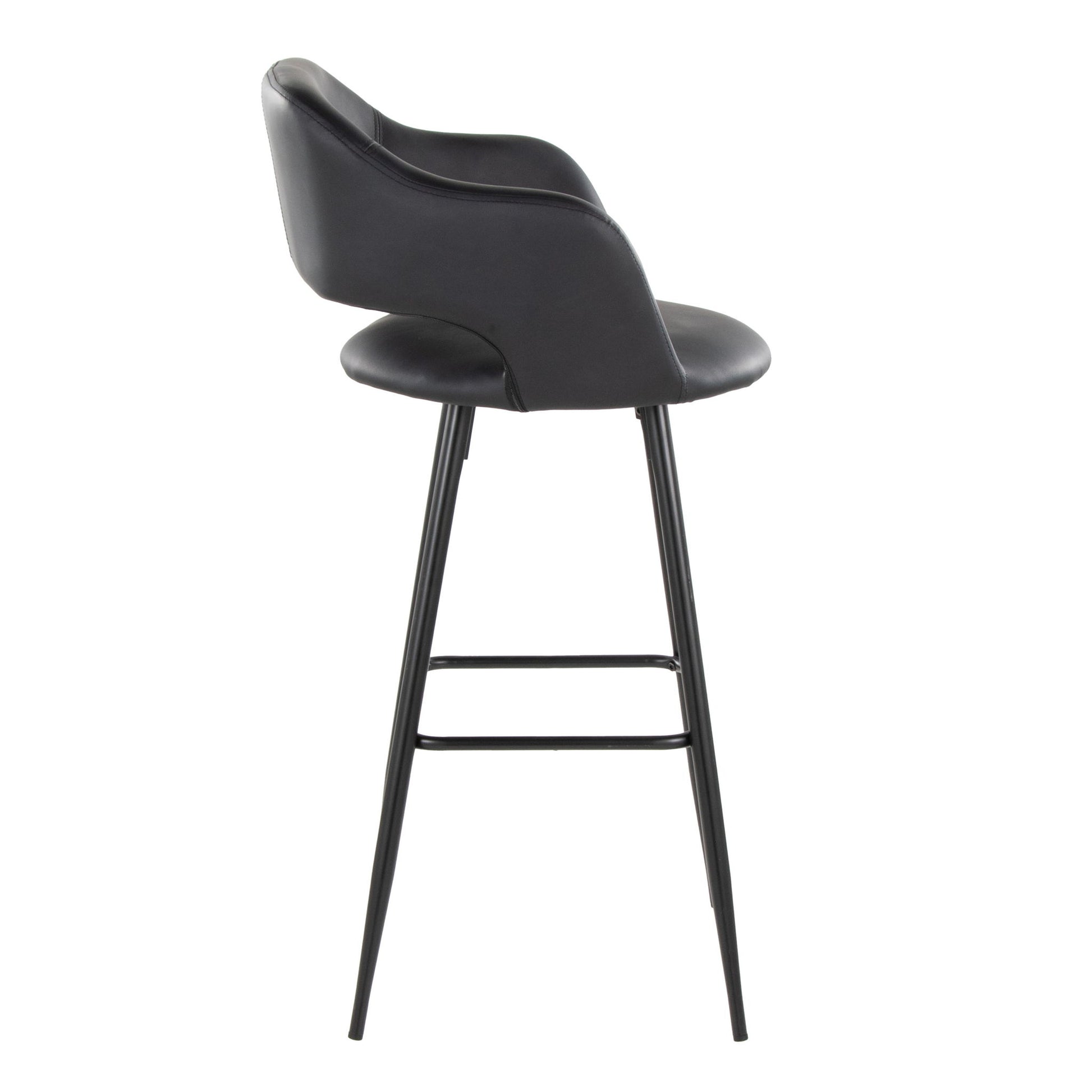 Margarite - Contemporary Fixed Height BarStool With Square Footrest (Set of 2) Lumi Source