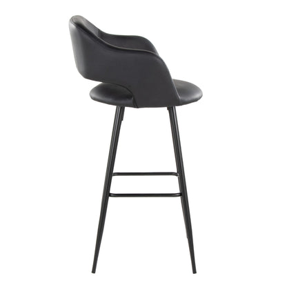 Margarite - Contemporary Fixed Height BarStool With Square Footrest (Set of 2) Lumi Source