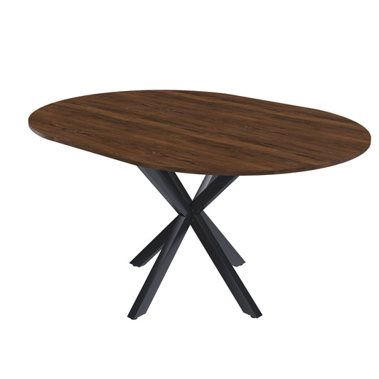 Round Dining Table With Extendable Blades, X Base Home Essentials