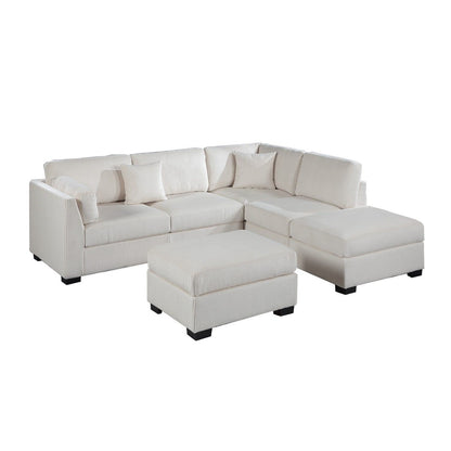 Sectional Sofa Set With Reversible Left / Right Chaise And Matching Cocktail Ottoman Home Essentials
