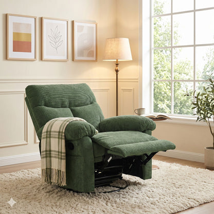 Swivel Rocker Recliner Chair With Manual Recline For Living Room Home Essentials
