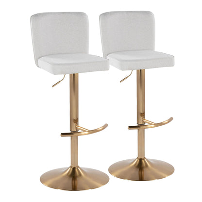 Henry - Contemporary Adjustable Barstool With Swivel With Rounded T Footrest (Set of 2) Lumi Source