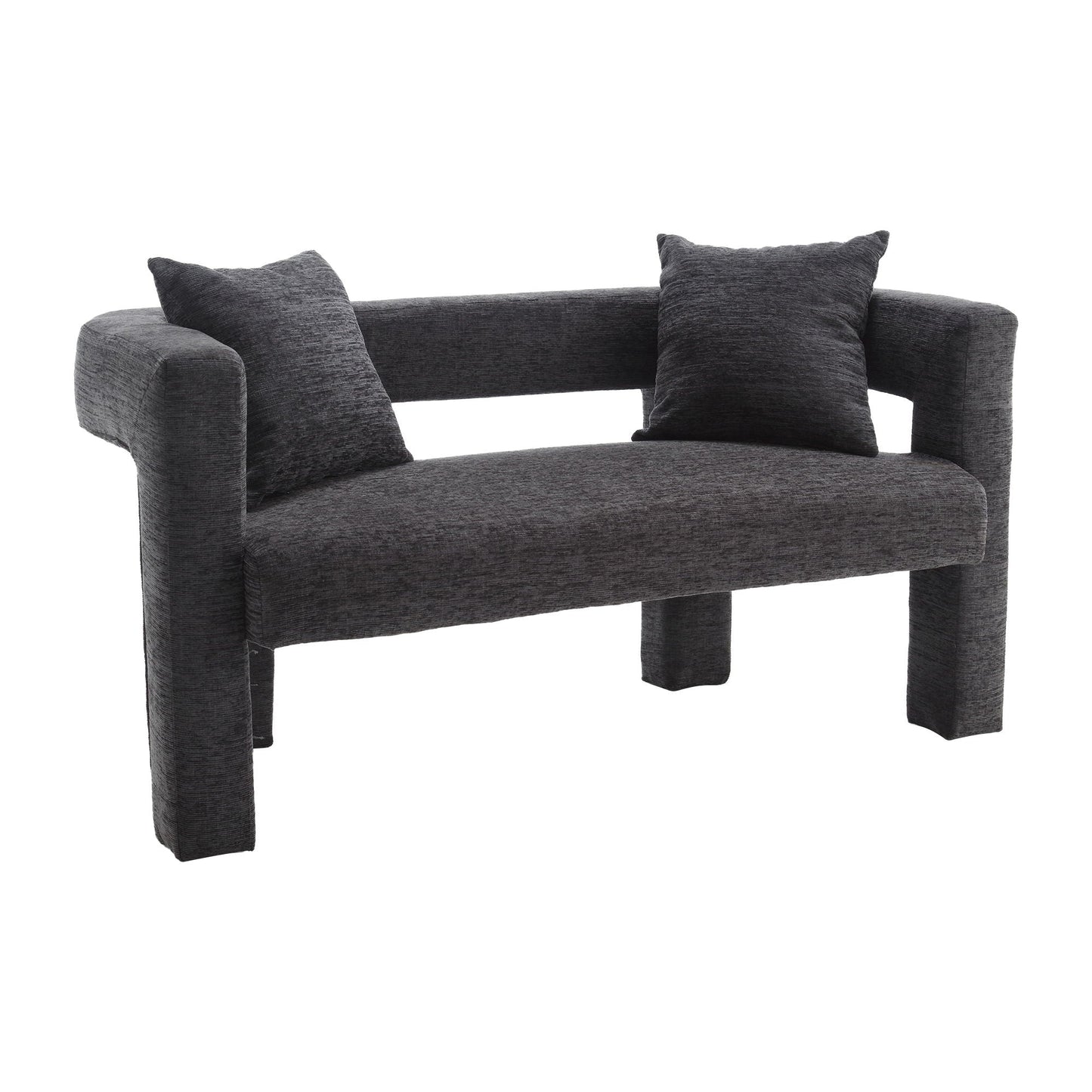 Modern Chenille Loveseat Sofa, Comfy Upholstered 2 Seater Home Essentials