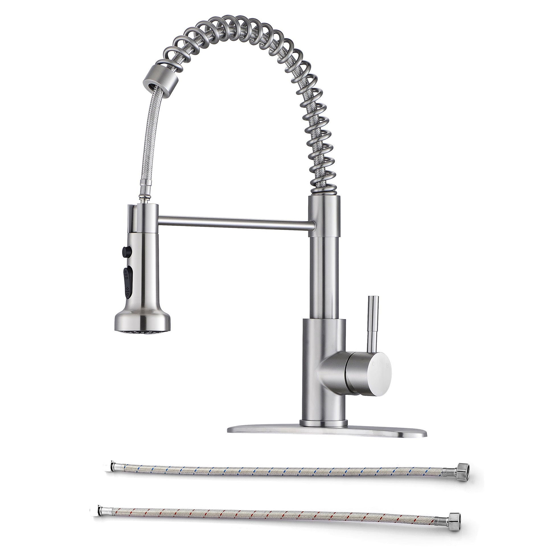 Kitchen Faucet With Pull Down Spray Head - Brushed Nickel Daily Nest