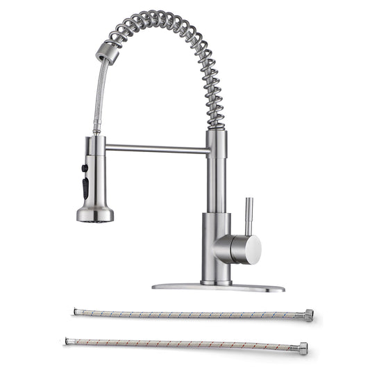 Kitchen Faucet With Pull Down Spray Head - Brushed Nickel Daily Nest
