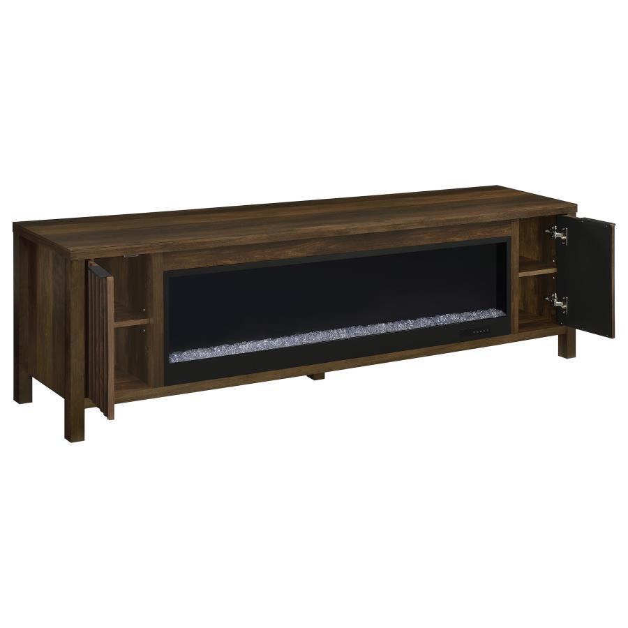 Carey - 79" TV Stand Fireplace Media Console - Dark Pine Coaster Fine Furniture