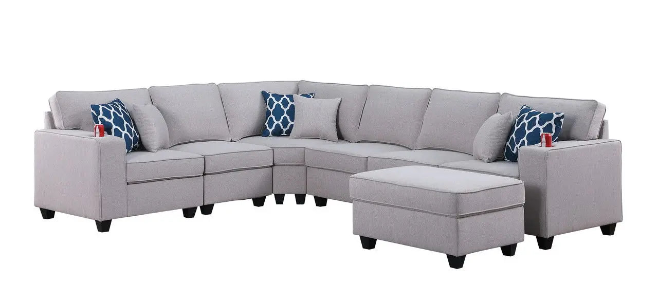 Cooper - Sectional Sofa With Ottomans And Cupholder Lilola Home