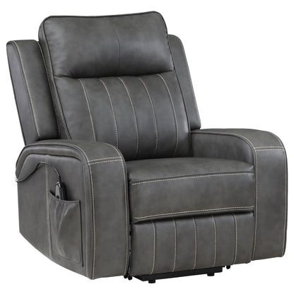Mckinley - Upholstered Power Lift Recliner Chair With Remote Control - Gray Furniture Max