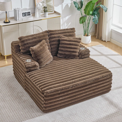Oversized Chaise Lounge Chair Indoor With Pillows For Living Room Hearth and Haven