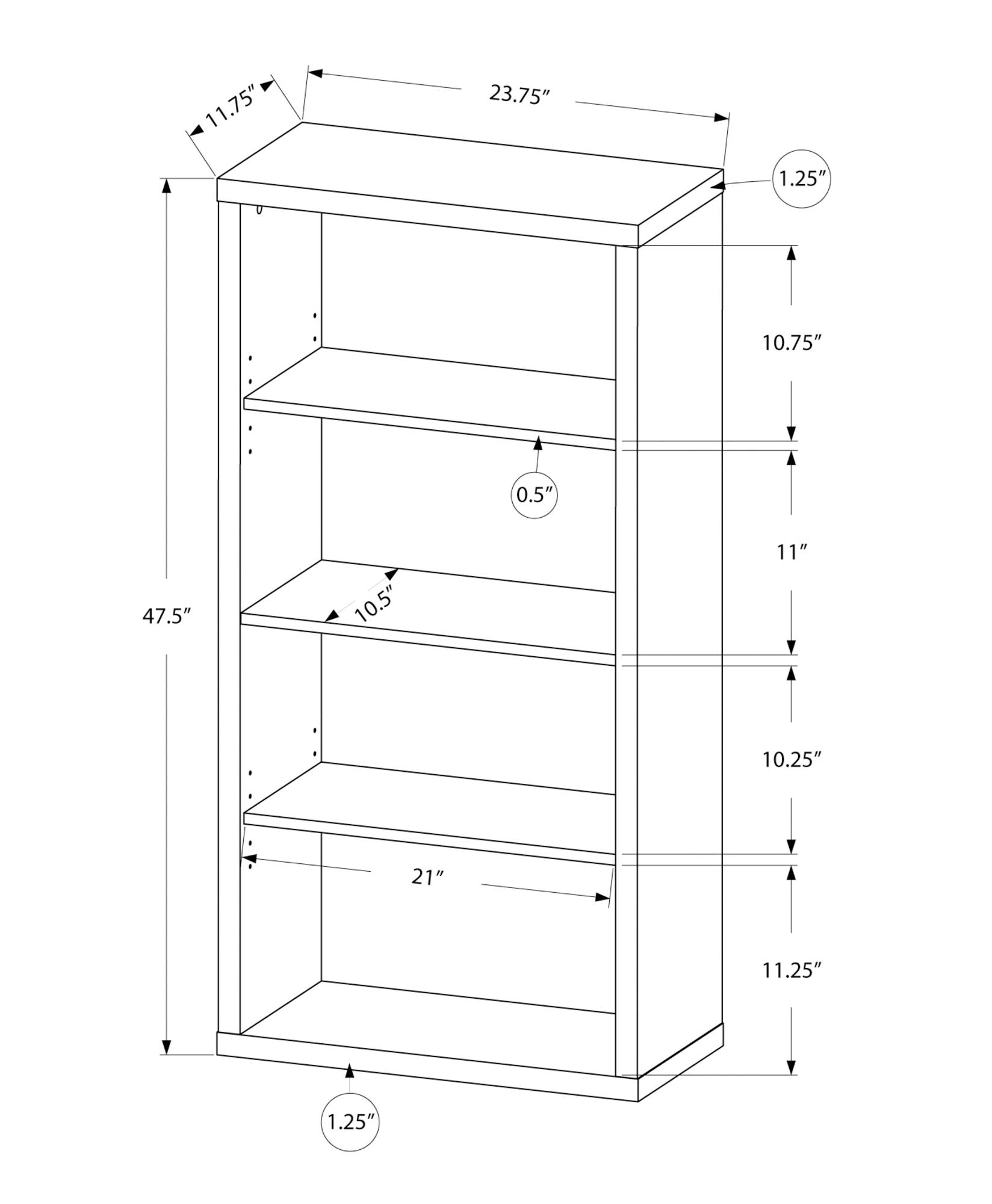 5 Tier For Office Bookshelf, Bookcase, Etagere, Contemporary & Modern 8th Street