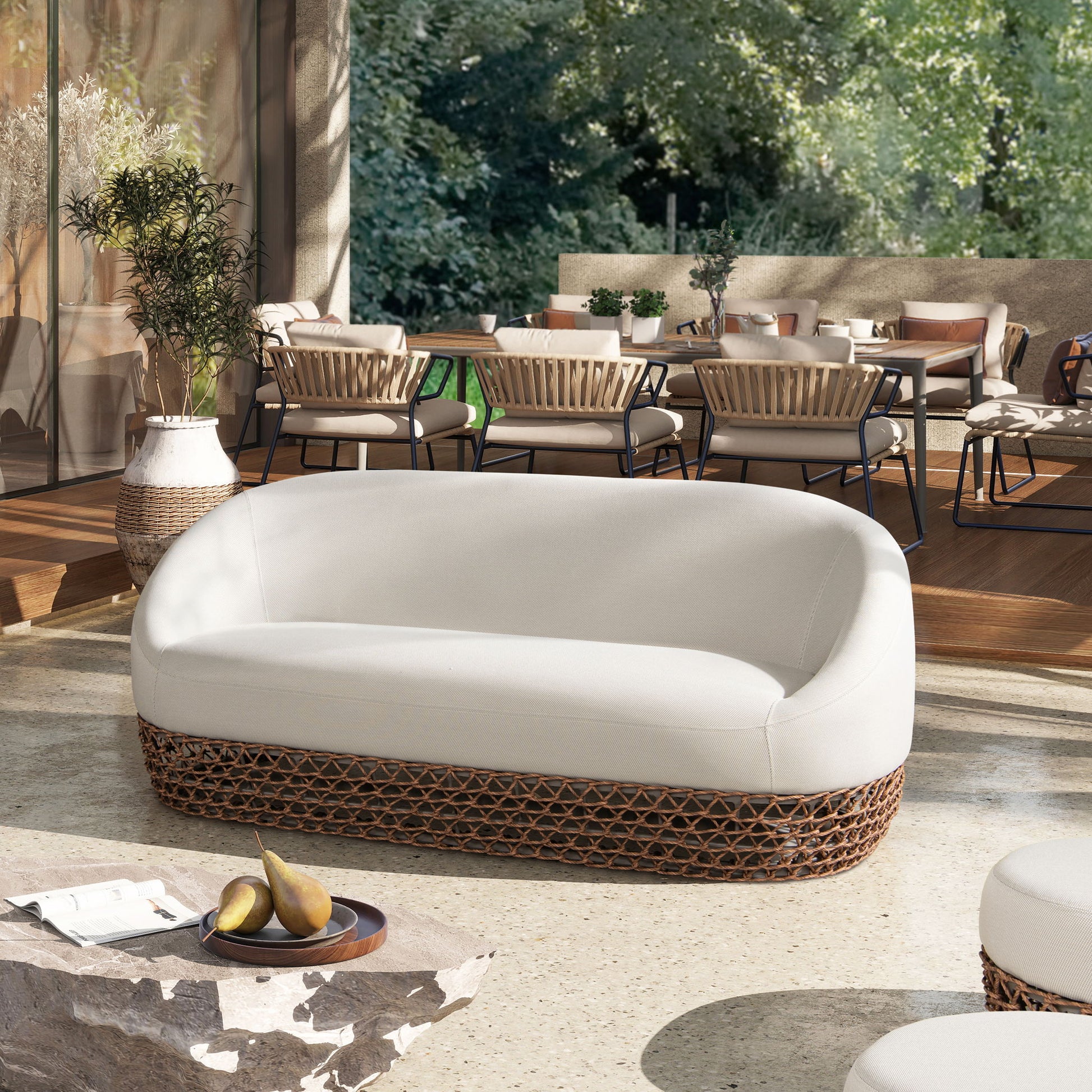 Willow - Upholstered Patio Deep Seating Sofa Jennifer Taylor Home