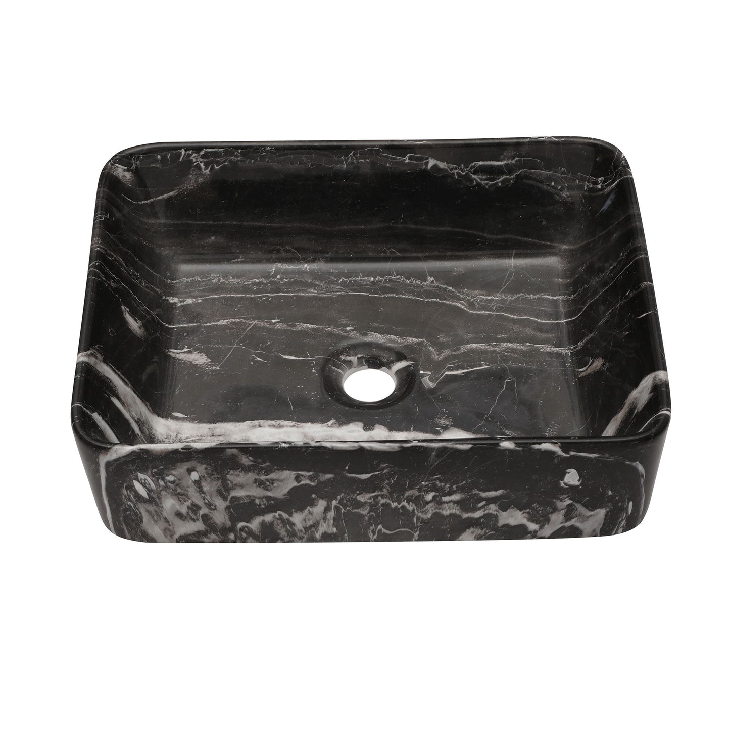 Rectangular Vessel Bathroom Sink - Black / Gray Daily Nest