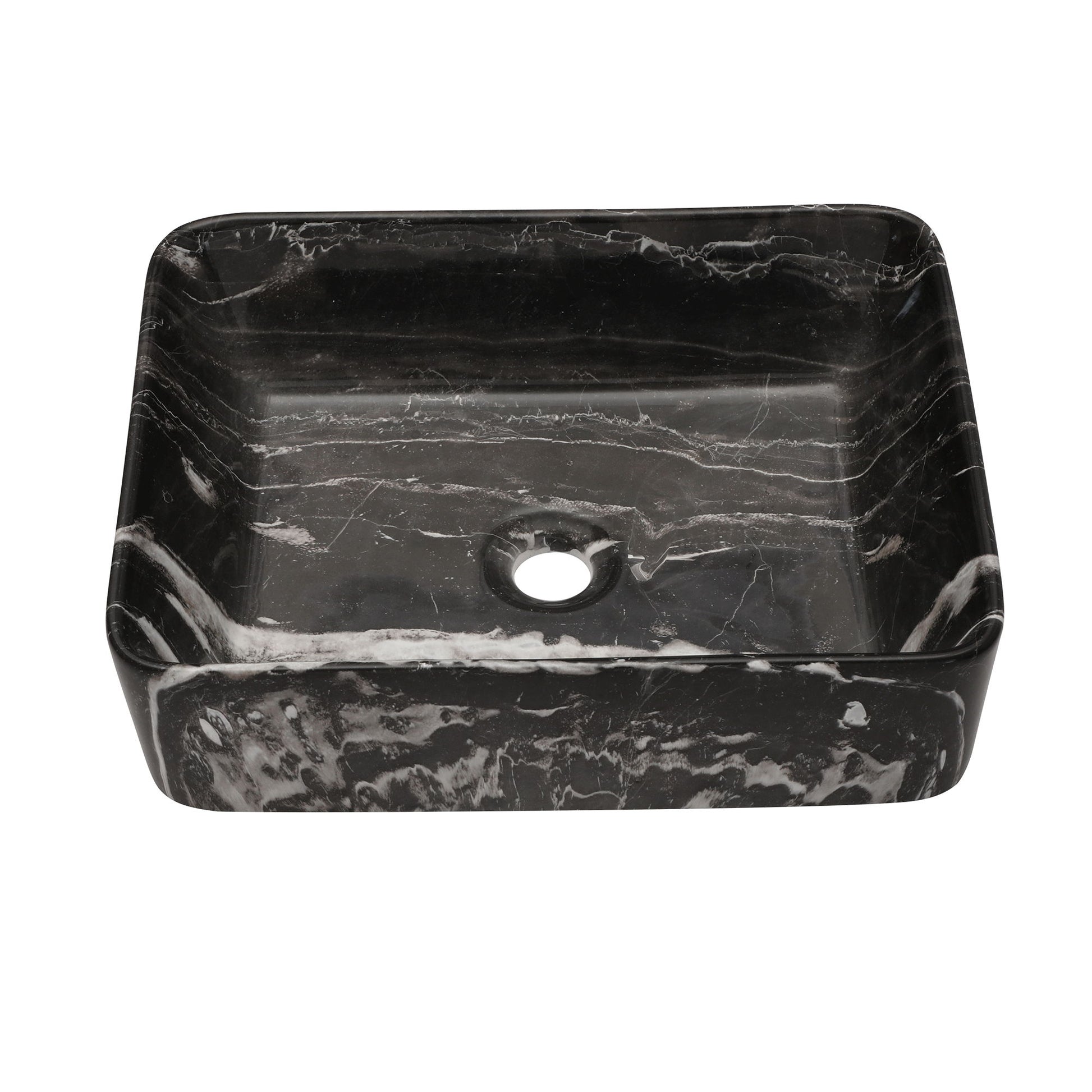 Rectangular Vessel Bathroom Sink - Black / Gray Daily Nest