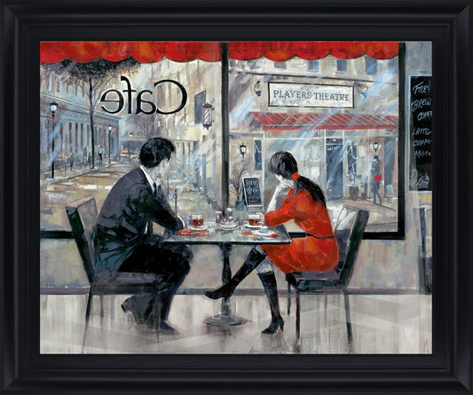 Cafe Conversation - 28" x 34" Framed Wall Art Classy Art