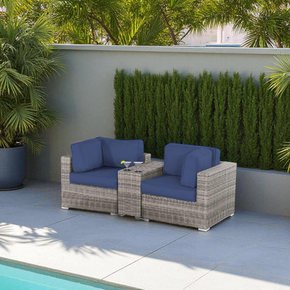 Handcrafted Outdoor Loveseat With Wicker Seating LSI Patio Furniture