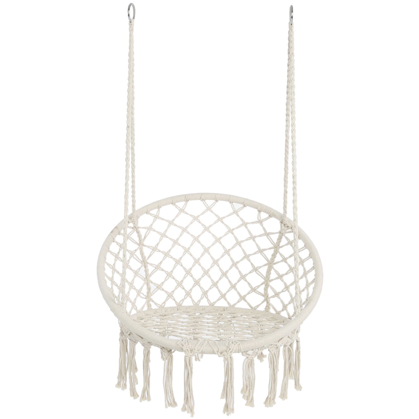 Macrame Hanging Hammock Chair, Cotton Rope Swing For Indoor And Outdoor Use Home Essentials