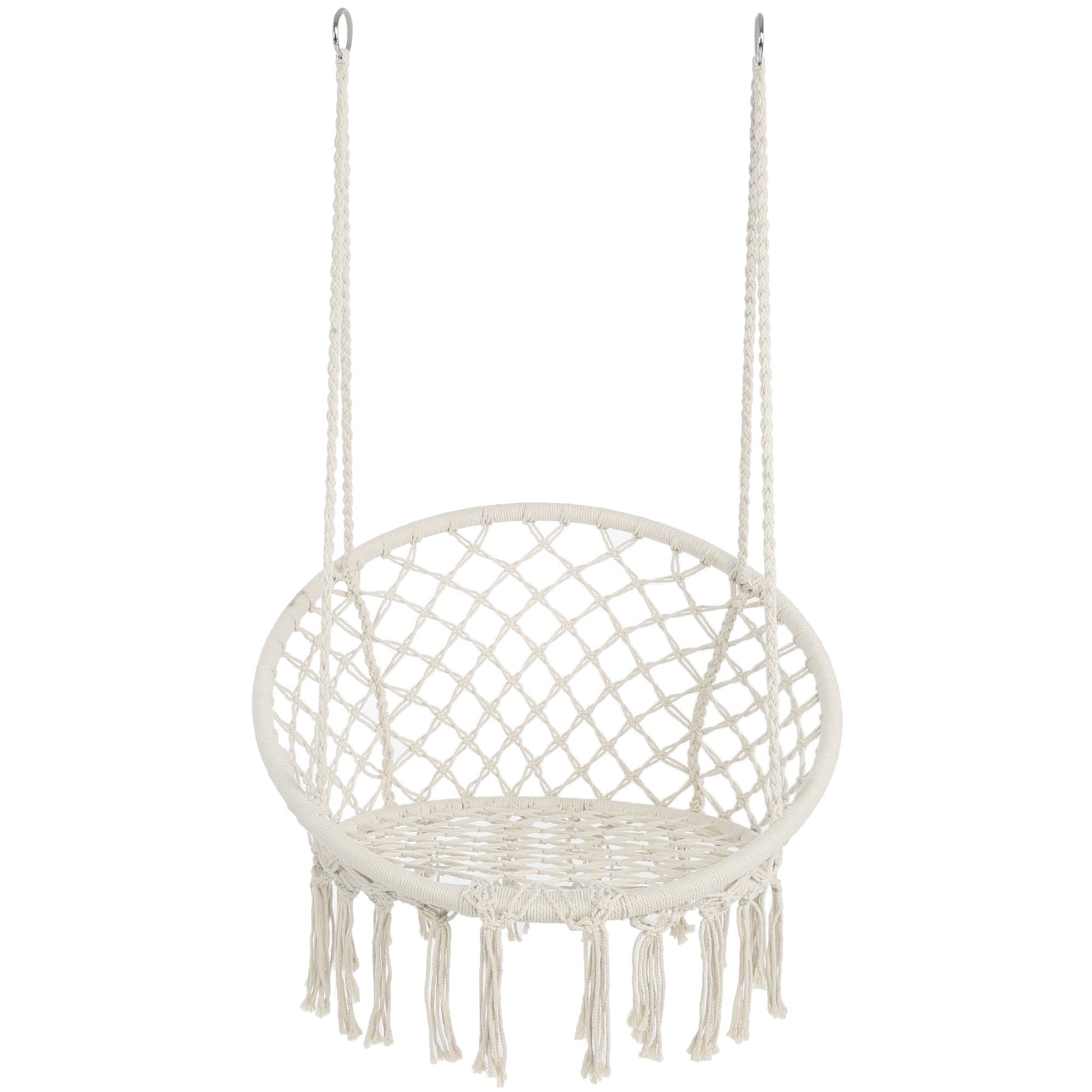 Macrame Hanging Hammock Chair, Cotton Rope Swing For Indoor And Outdoor Use Home Essentials