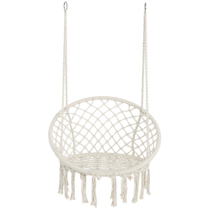 Macrame Hanging Hammock Chair, Cotton Rope Swing For Indoor And Outdoor Use Home Essentials