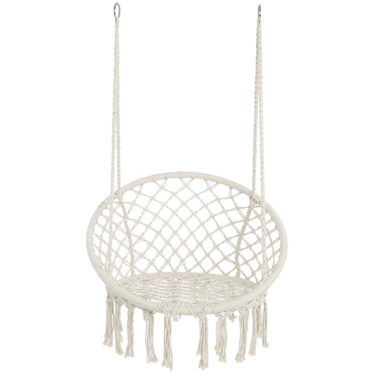 Macrame Hanging Hammock Chair, Cotton Rope Swing For Indoor And Outdoor Use Home Essentials