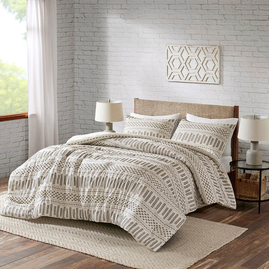Rhea - Comforter Mini Set - Ivory / Charcoal INK+IVY