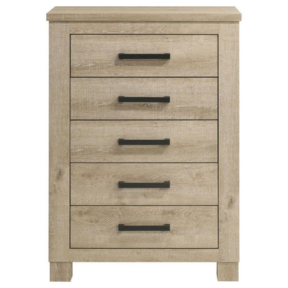 Oakglen - 5-Drawer Bedroom Chest Of Drawers - Weathered Oak Coaster Fine Furniture