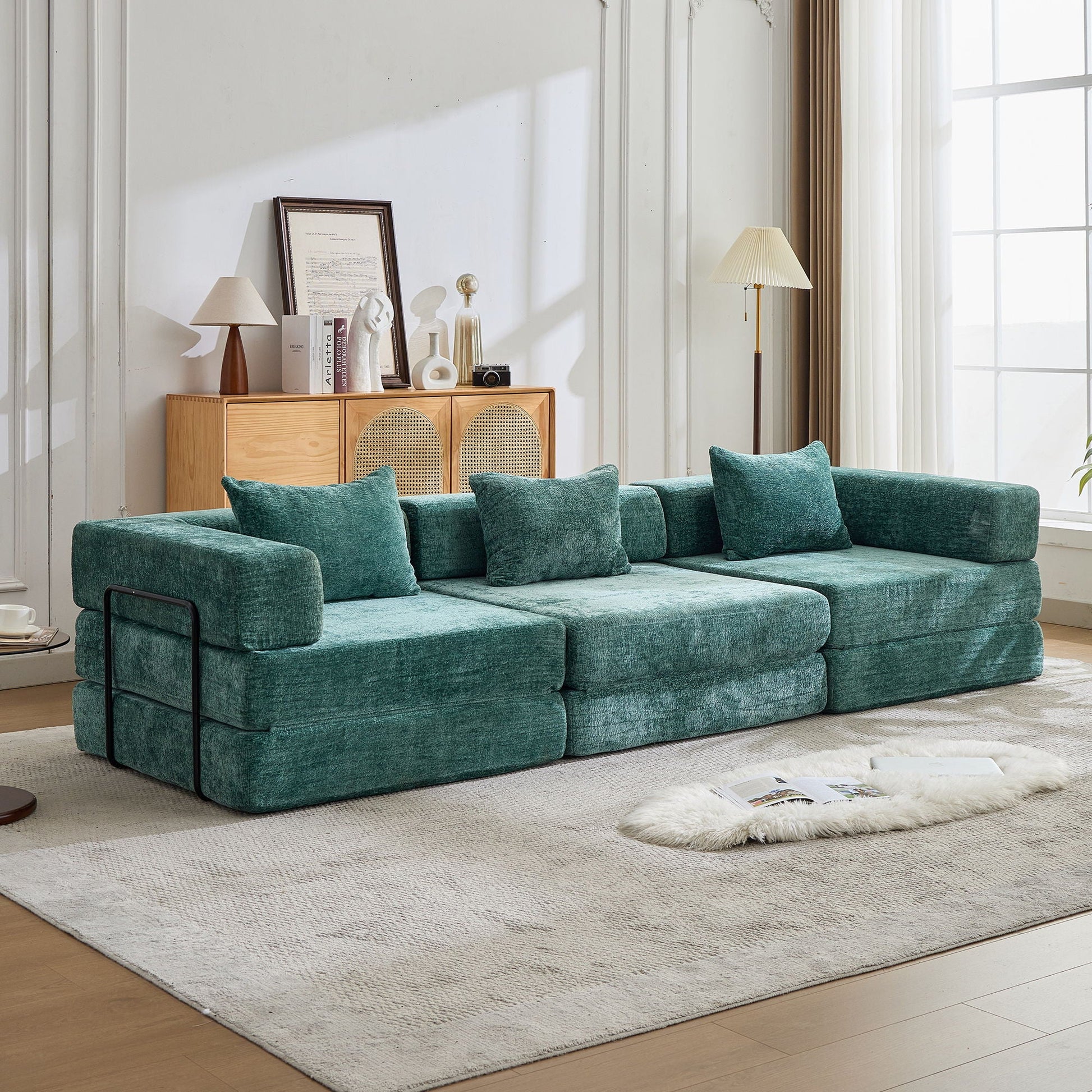 Convertible Floor Sofa Bed, Boneless Modular Sectional Sofa For Living Room Home Essentials