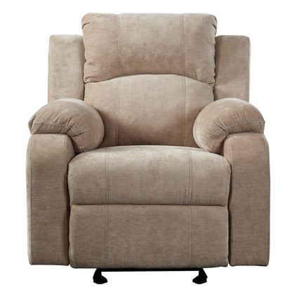 Upholstered Manual Recliner Chair With 3 Adjustable Backrest Positions Noble House