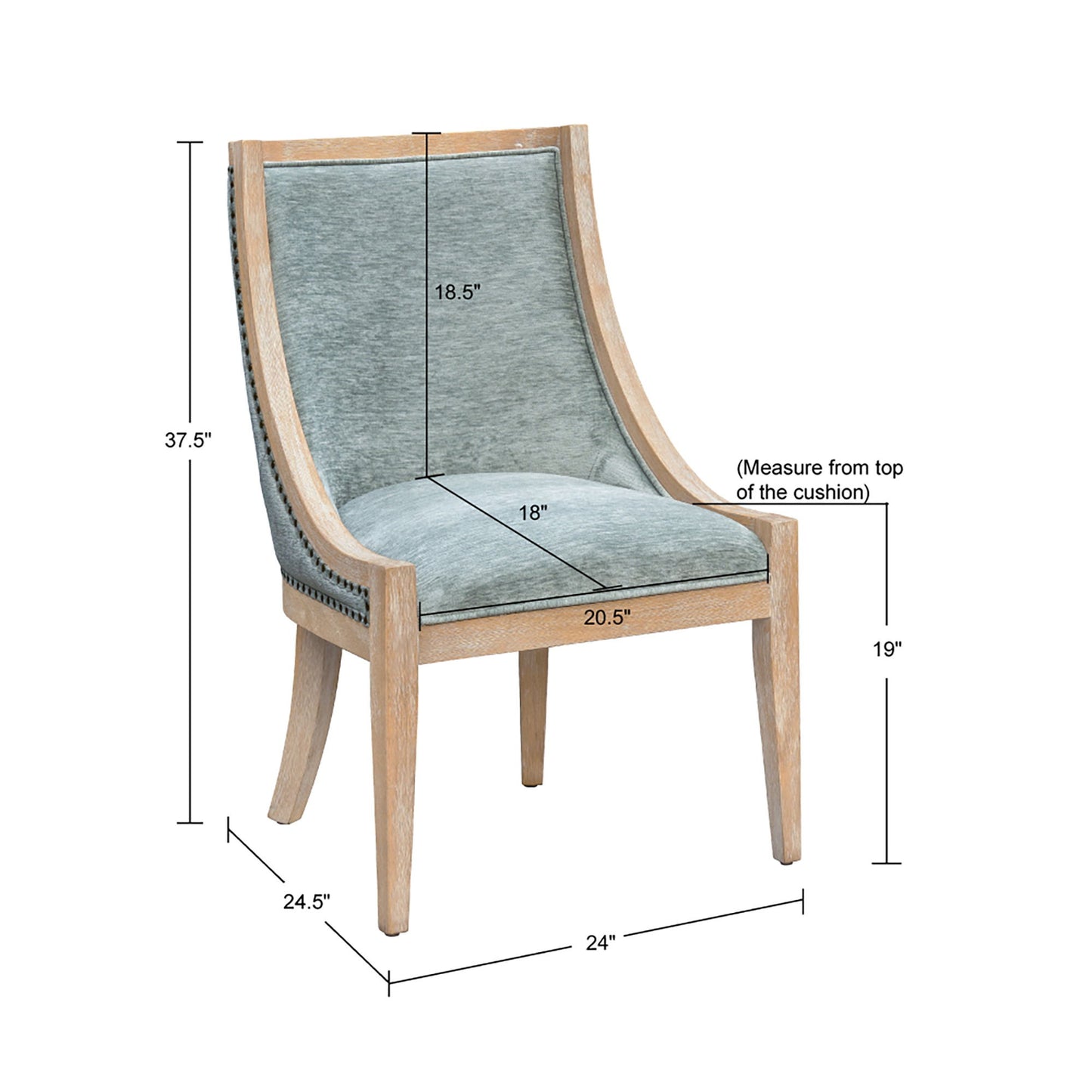 Upholstered Dining Chair With Nailhead Trim JLA