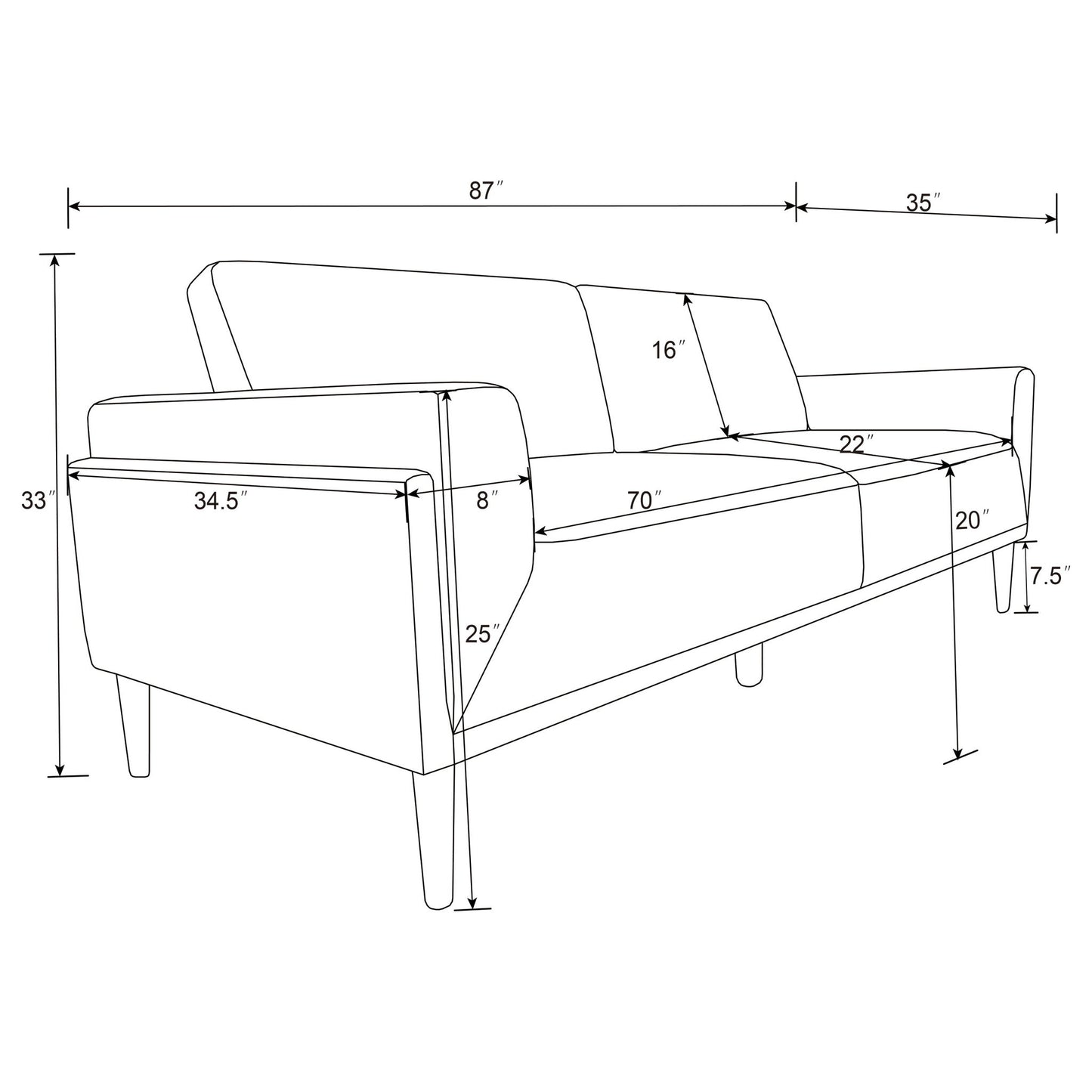 Andrena - Track Arms Sofa Furniture Max