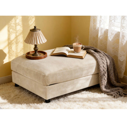 Upholstered Rectangle Ottoman Home Essentials