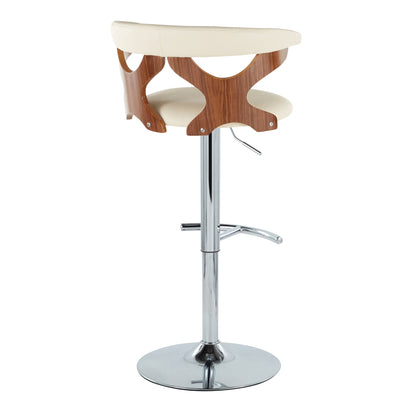 Gardenia - Mid Century Modern Adjustable Barstool With Swivel With Rounded T Footrest (Set of 2) Lumi Source